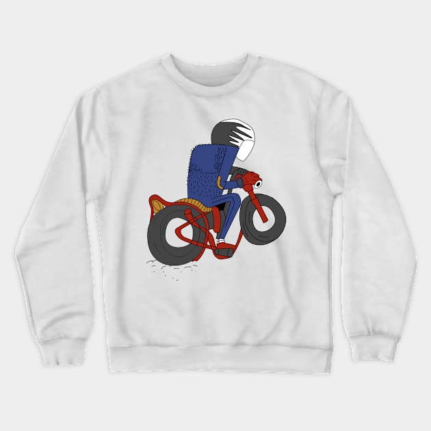 Motorcyclist Adventurous Ride On His Motor Crewneck Sweatshirt by VE_Merchandise